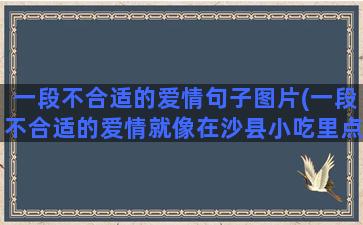 一段不合适的爱情句子图片(一段不合适的爱情就像在沙县小吃里点酸菜鱼)