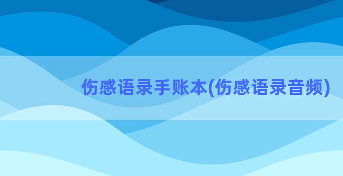 伤感语录手账本(伤感语录音频)