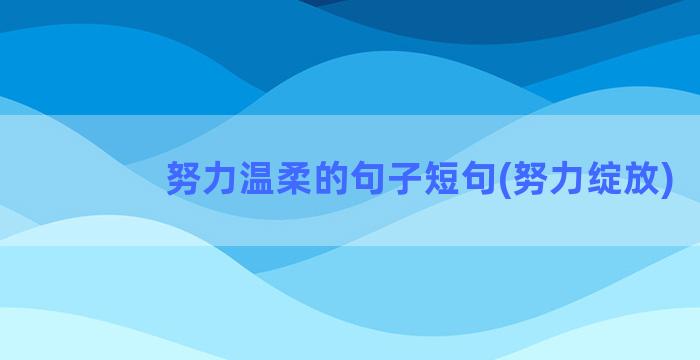 努力温柔的句子短句(努力绽放)