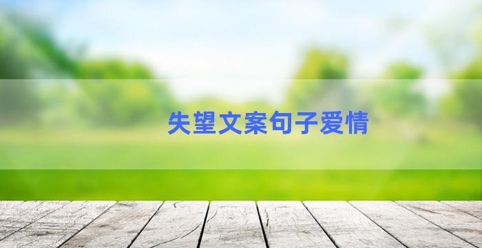 失望文案句子爱情