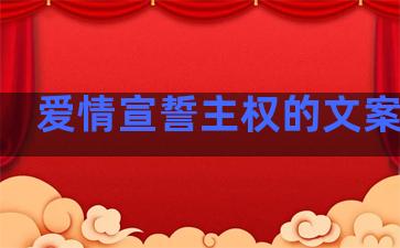 爱情宣誓主权的文案句子