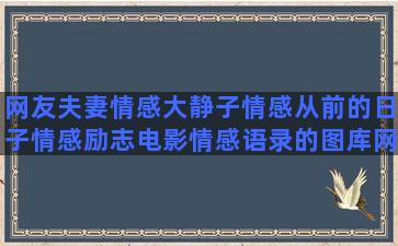 网友夫妻情感大静子情感从前的日子情感励志电影情感语录的图库网址